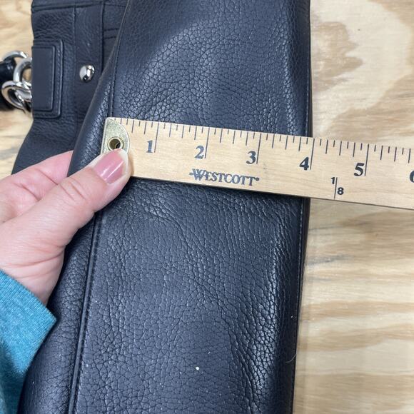 Coach Penelope Carryall Satchel Black Pebbled Leather Shoulder Bag F16532 - Picture 15 of 16